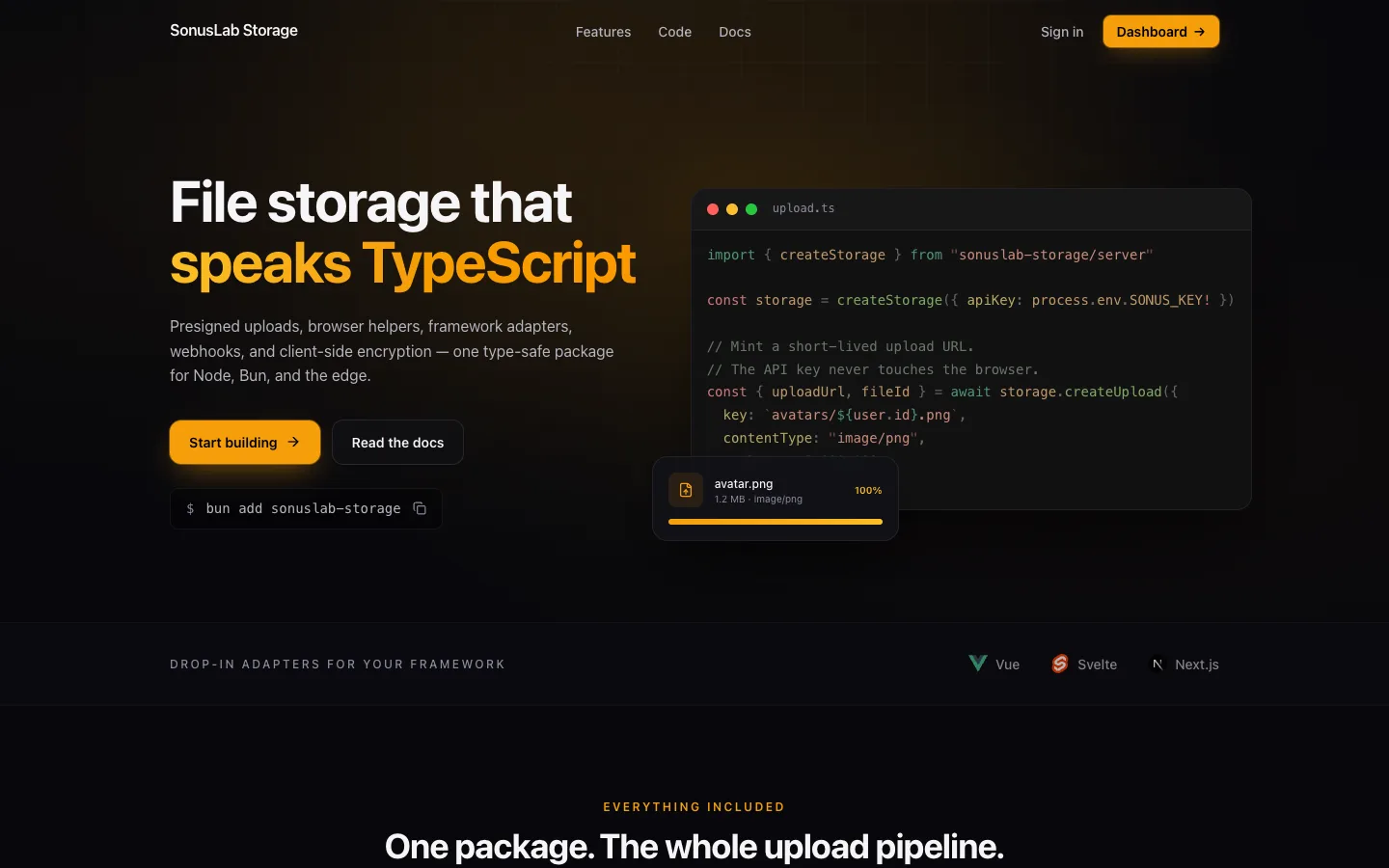 Sonuslab Storage preview